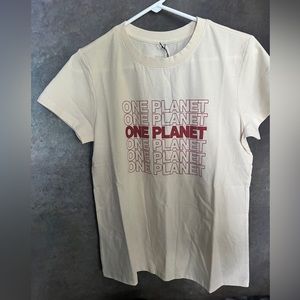 Brand new! One Planet by Impact. Off White Graphic T-Shirt Support Clean Planet
